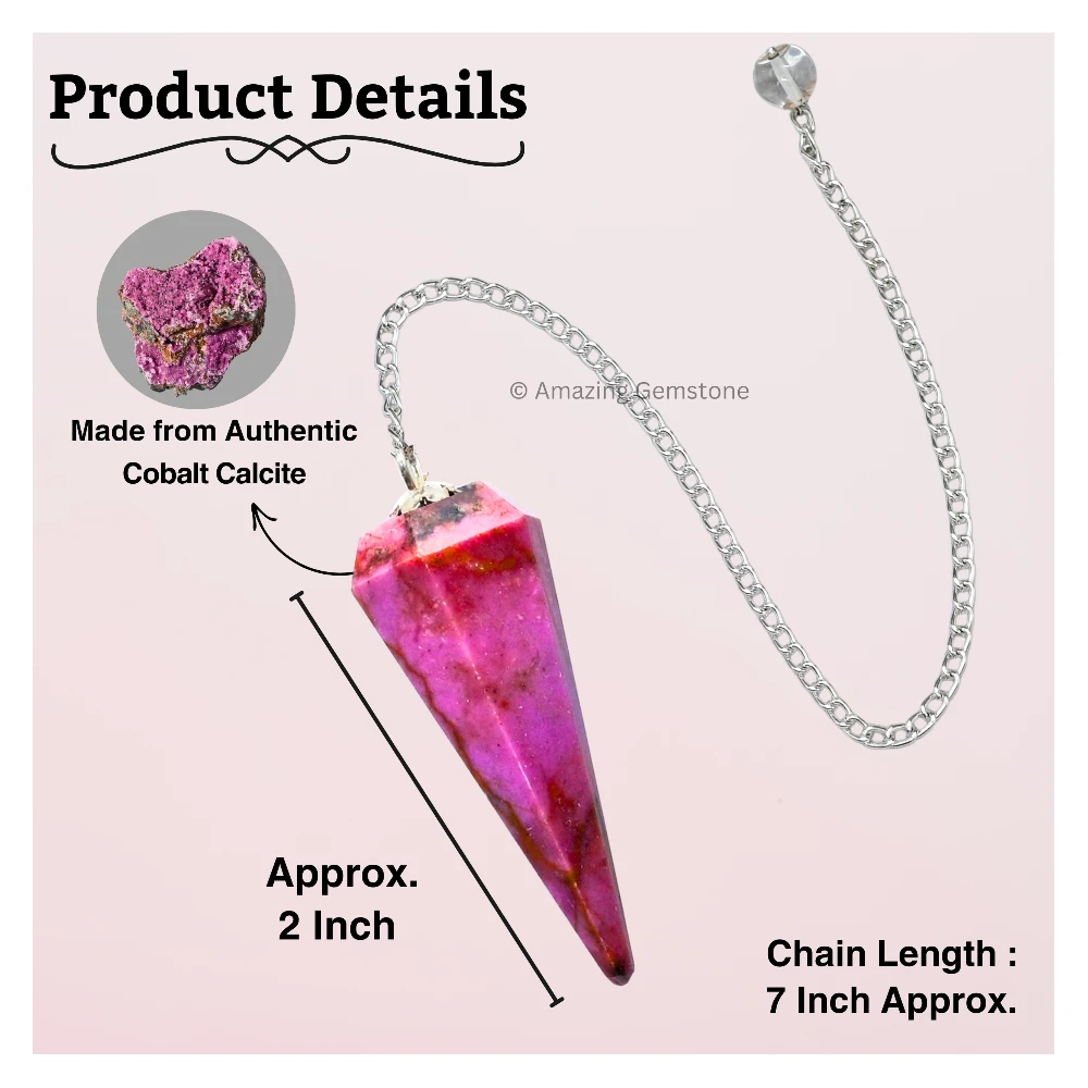 Cobalt Calcite Pendulum