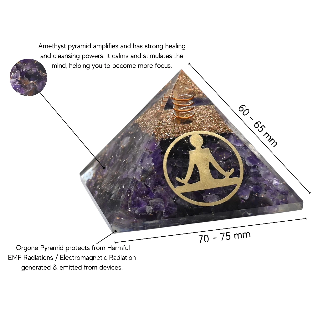 Amethyst Orgone Pyramid - Buddha