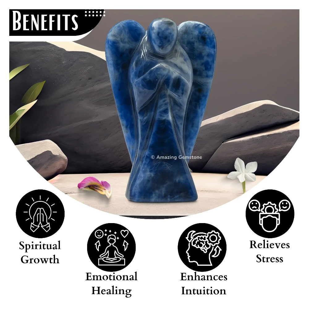 Sodalite Angel Figurine (2 Inch)