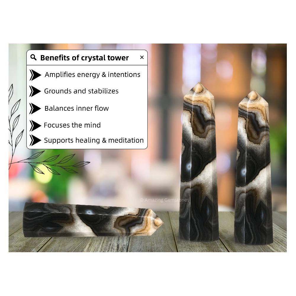 Black Onyx Tower (2" to 3" INCH)