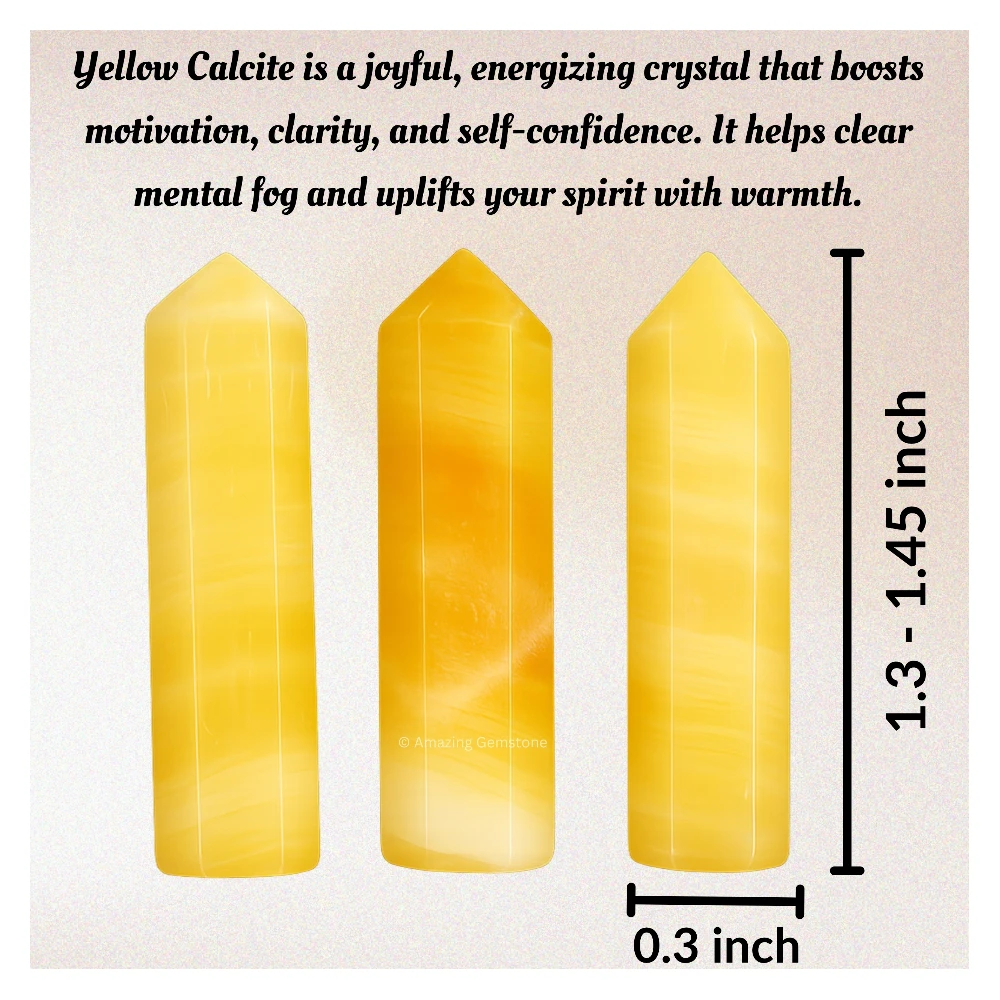 Yellow Calcite Pencil Points (Set of 3)