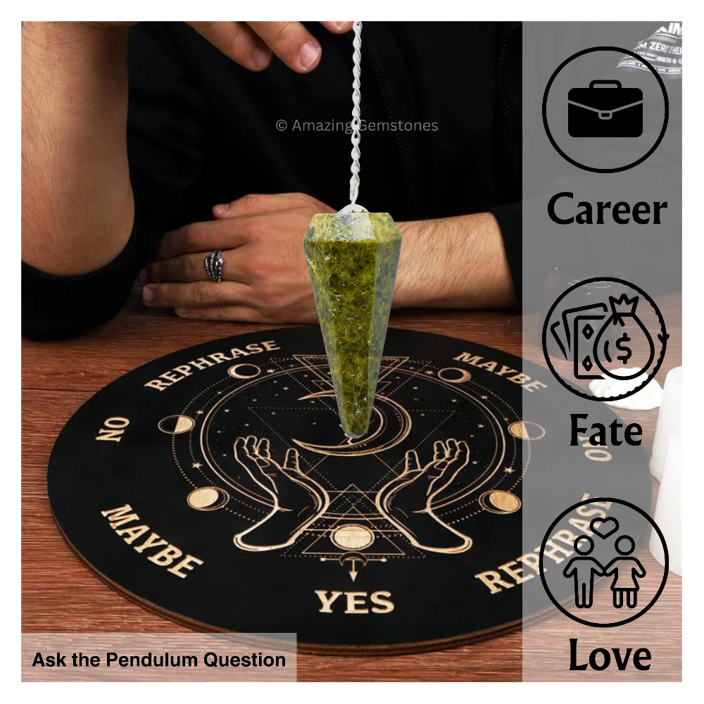 Green Tourmaline In Matrix Pendulum