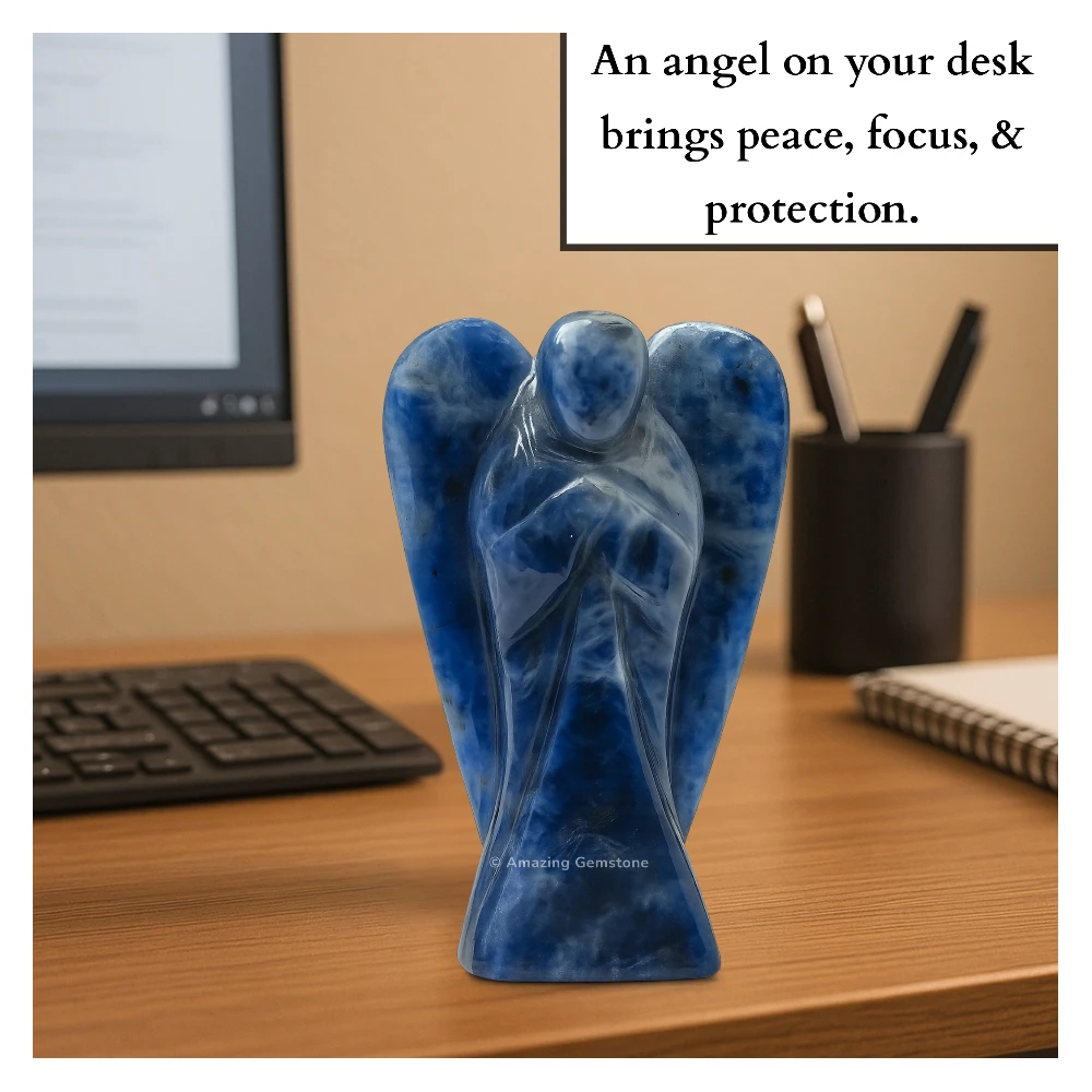 Sodalite Angel Figurine (4 Inch)