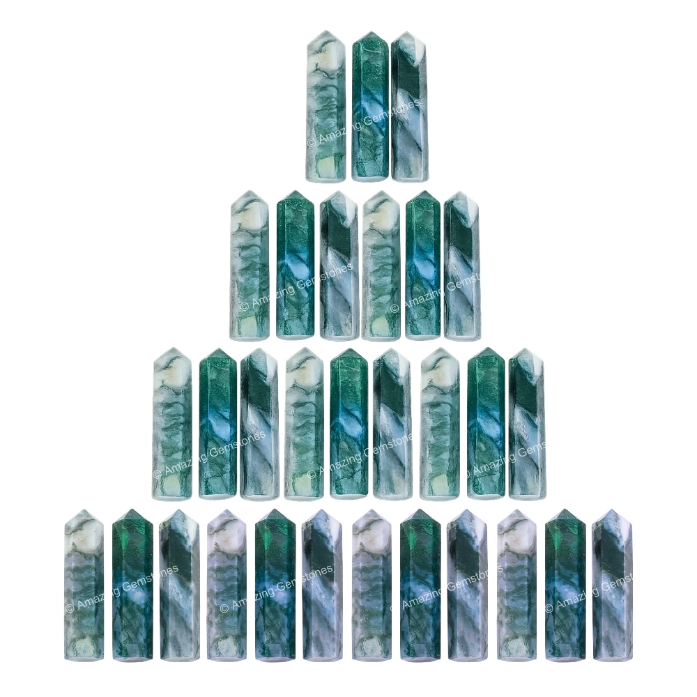 Moss Agate Pencil Points (Set of 50)