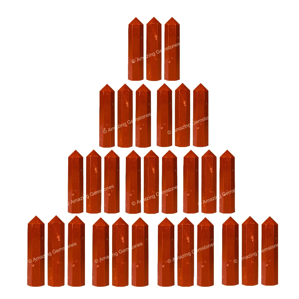 Red Jasper Pencil Points (Set of 50)