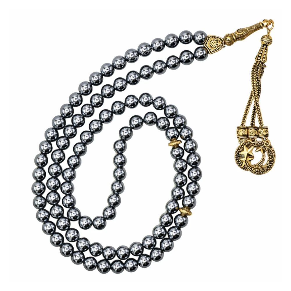 Terahertz Crystal Tasbeeh Sibha Prayer Beads (Gold)