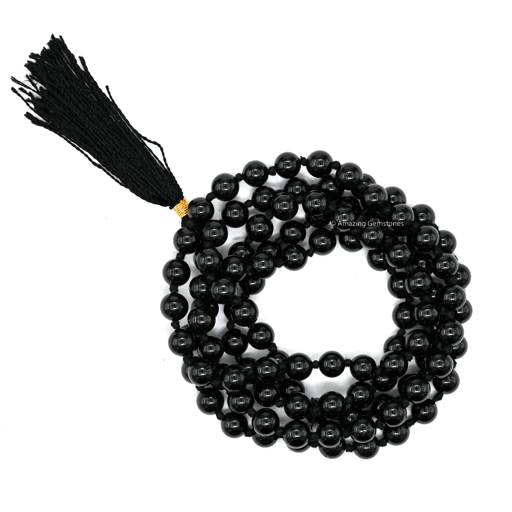 Black Tourmaline Mala (Hand Knotted)