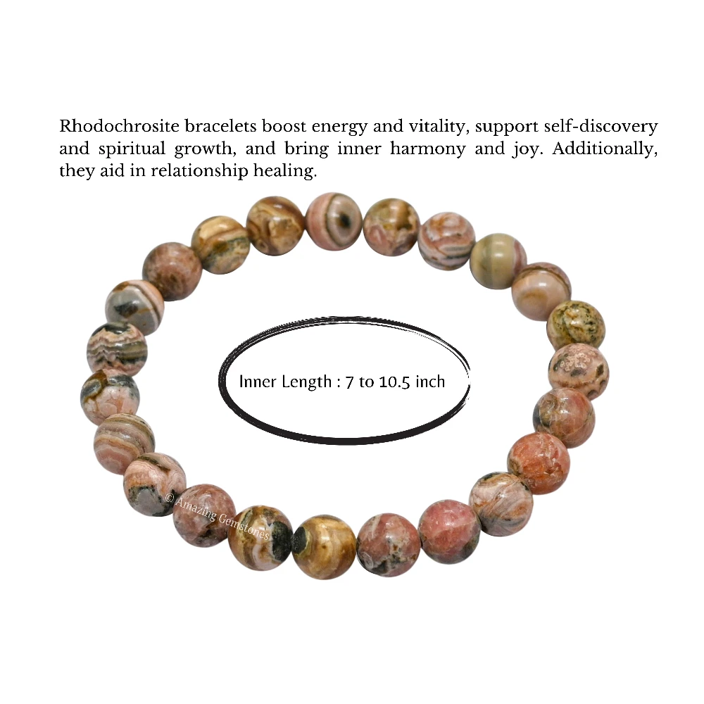 Rhodochrosite Bracelet (Strechable)