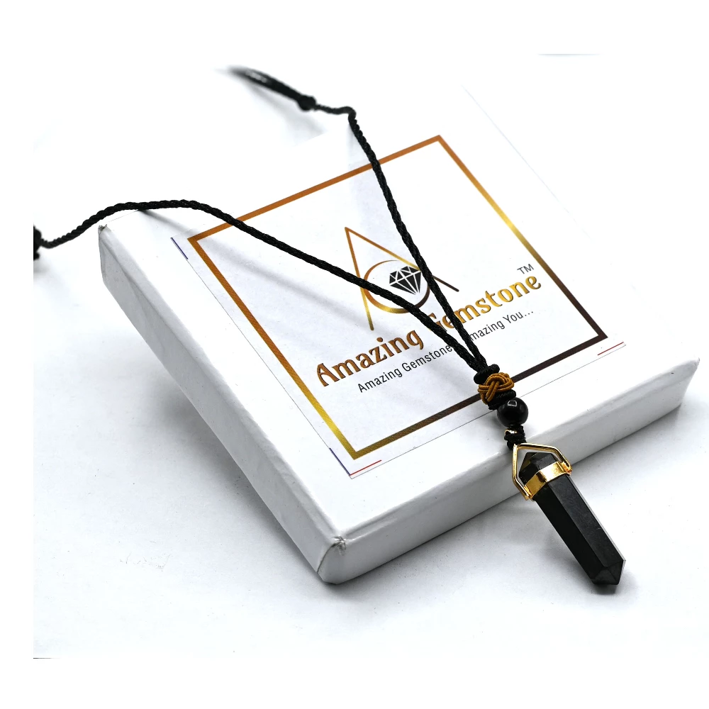 Shungite Necklace - Double Point Pencil
