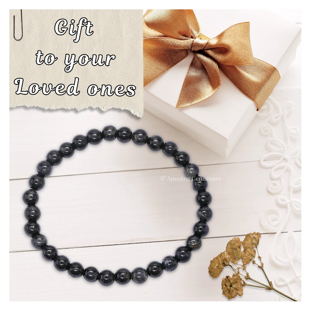 Blue & Black Tiger Eye Healing Crystal Bracelets - 6mm Beads