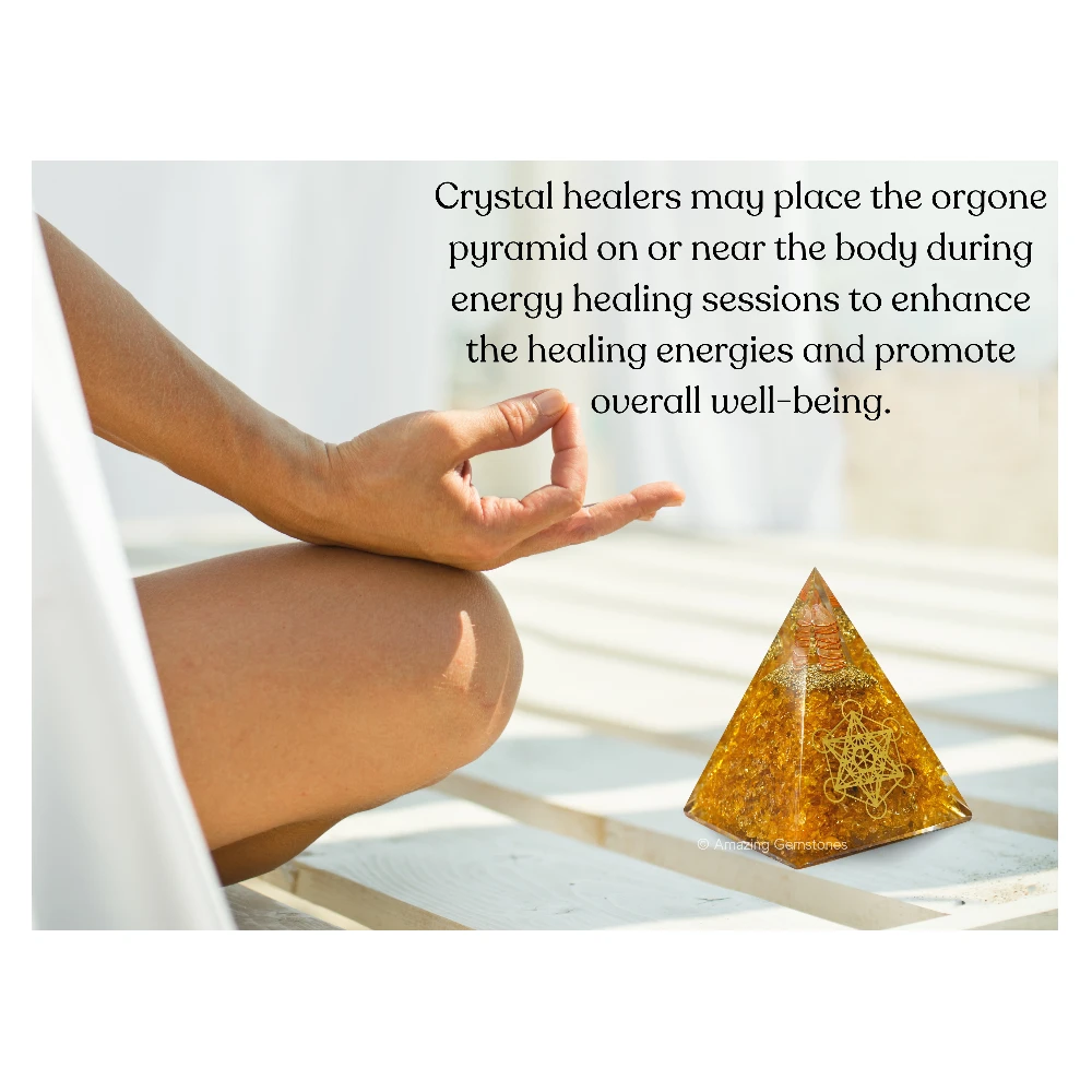 Citrine Orgone Pyramid - 70 mm