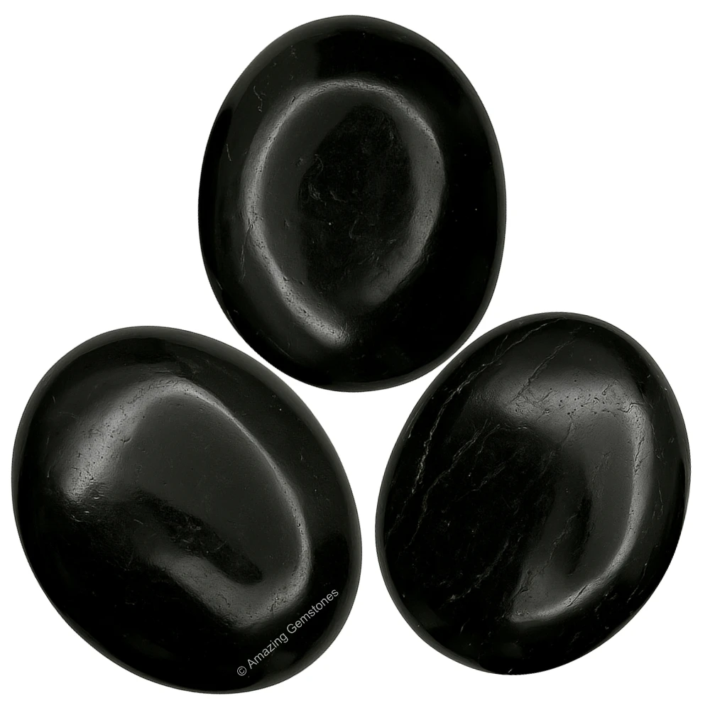 Natural Black Tourmaline Palm Stone