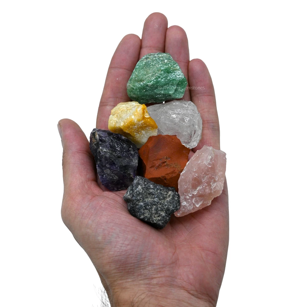 7 Chakra Tumbled and Raw Stone (14 Pcs)