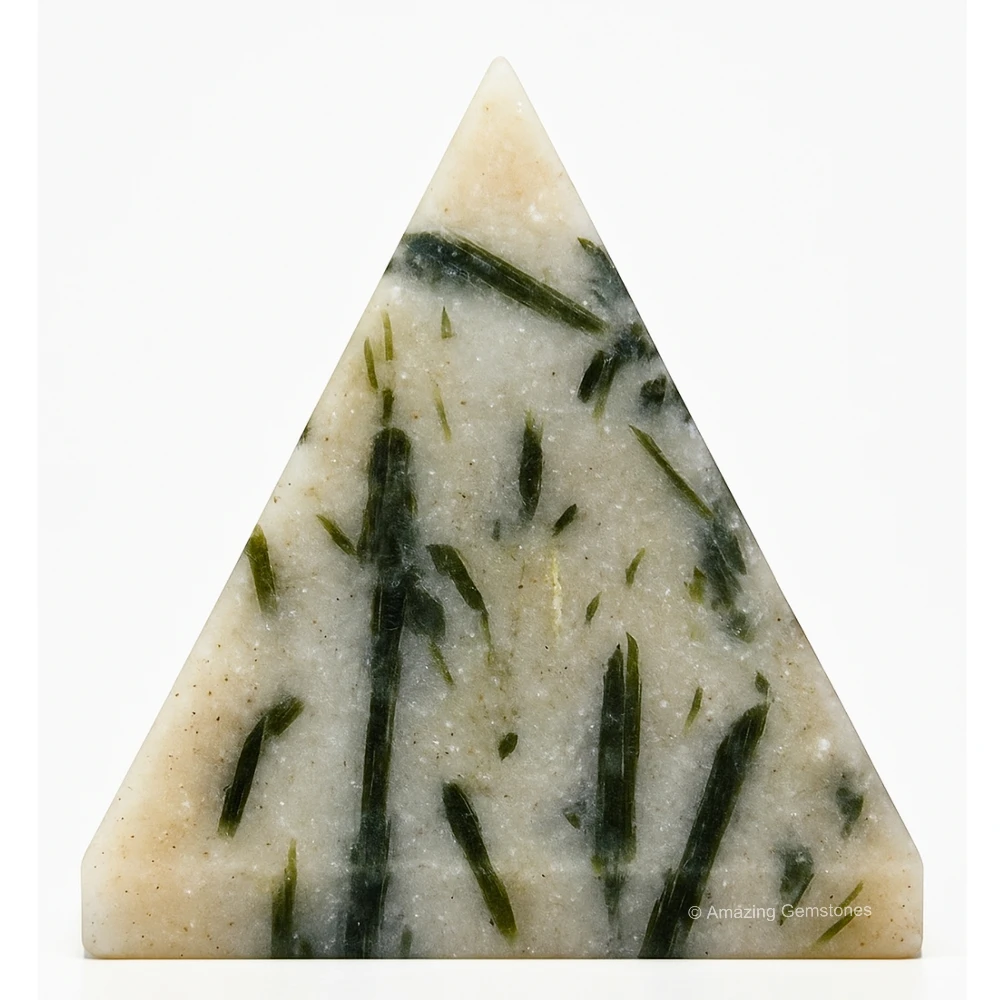 Green Tourmaline in Quartz Pyramid (2 Inch)