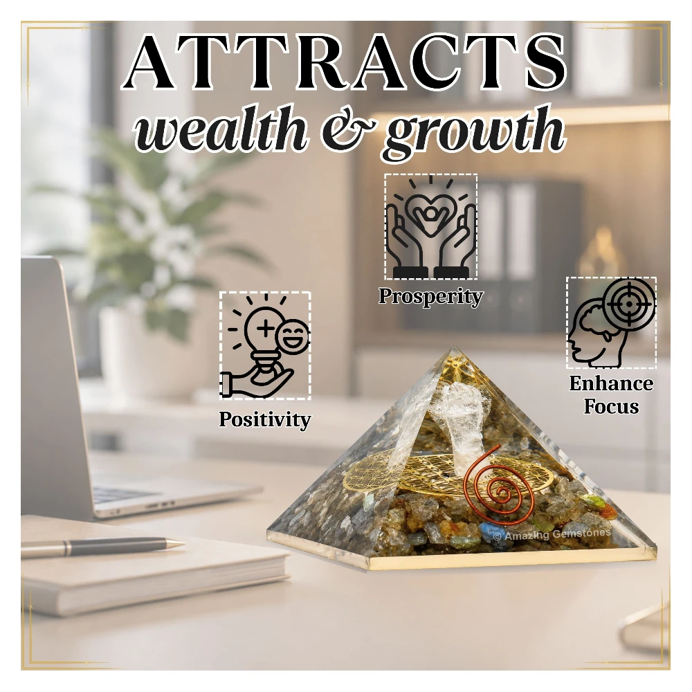 Labradorite Orgone Pyramid - Angel Glow in Dark