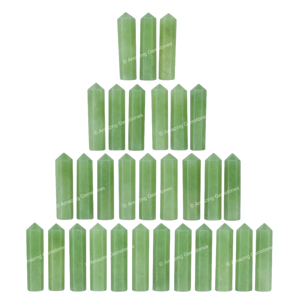 Green Aventurine Pencil Points (Set of 10)