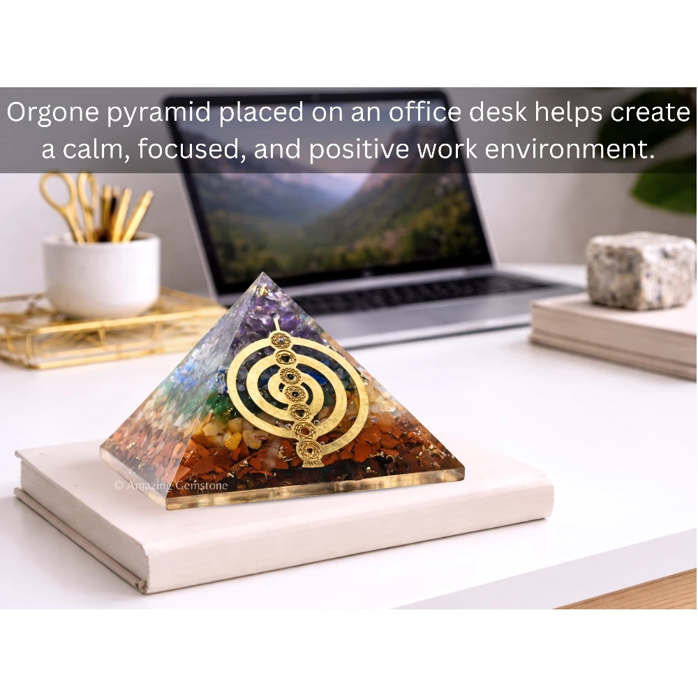 Natural Chakra Orgone Pyramid - Chakra Reiki