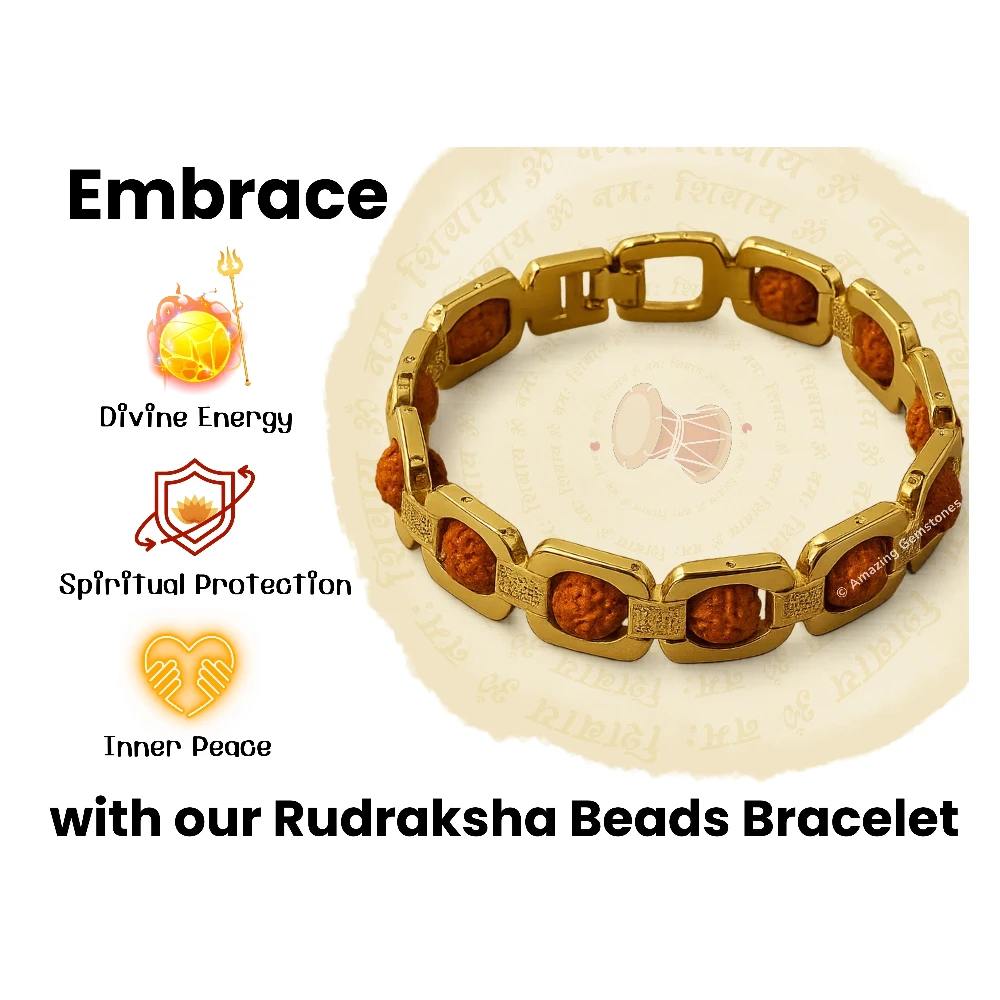 Rudraksha Bracelet (Premium Gold Chain)