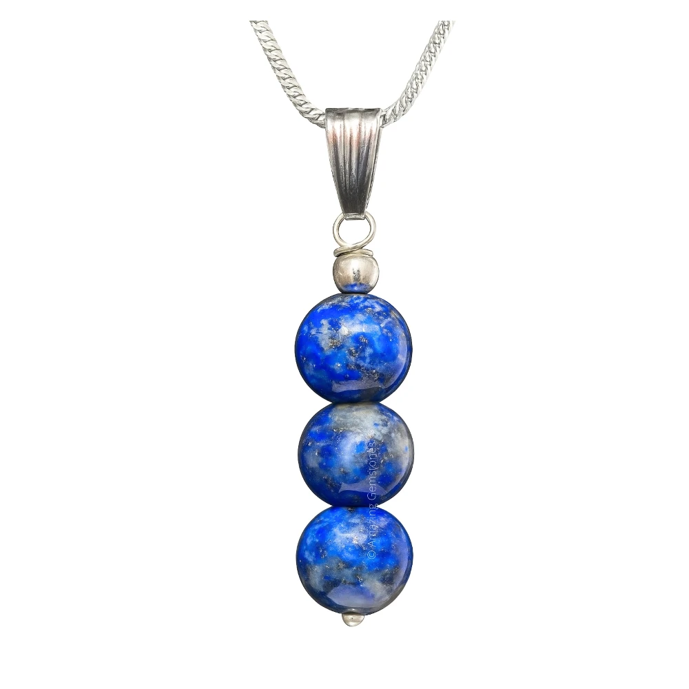 Sodalite Bead Pendant (Silver)