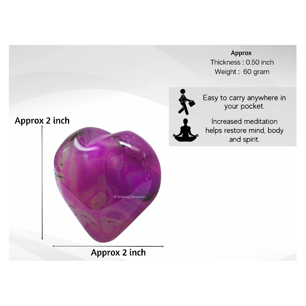 Pink Onyx Agate Heart