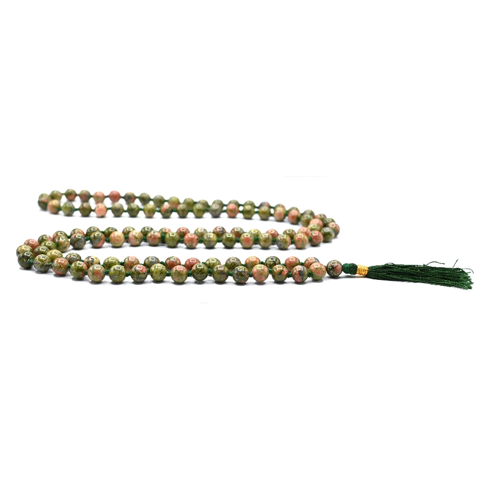 Unakite Mala (Hand Knotted)