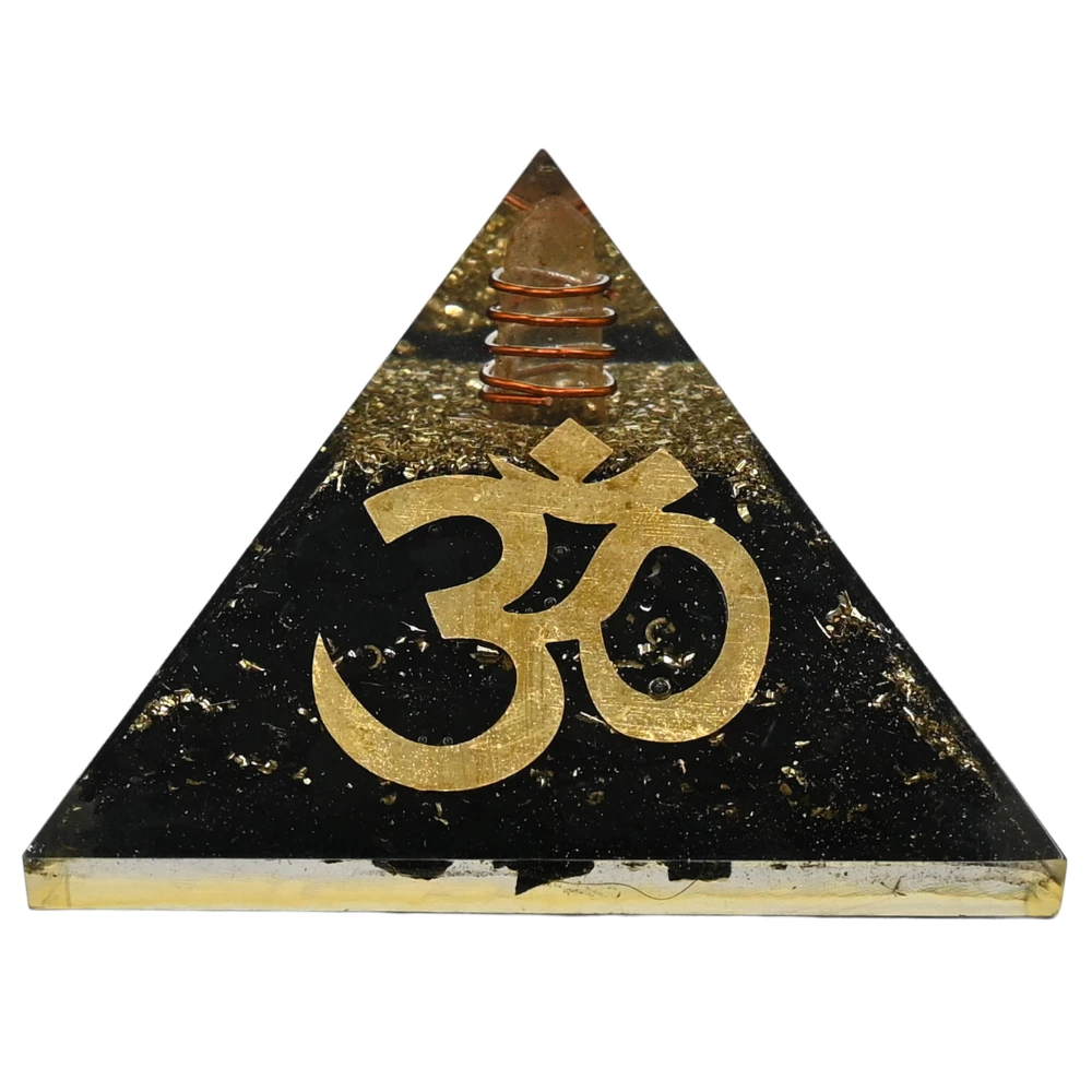 Black Tourmaline Orgone Pyramid - Big OM