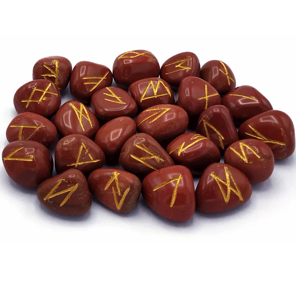 Red Jasper Rune Stones Set
