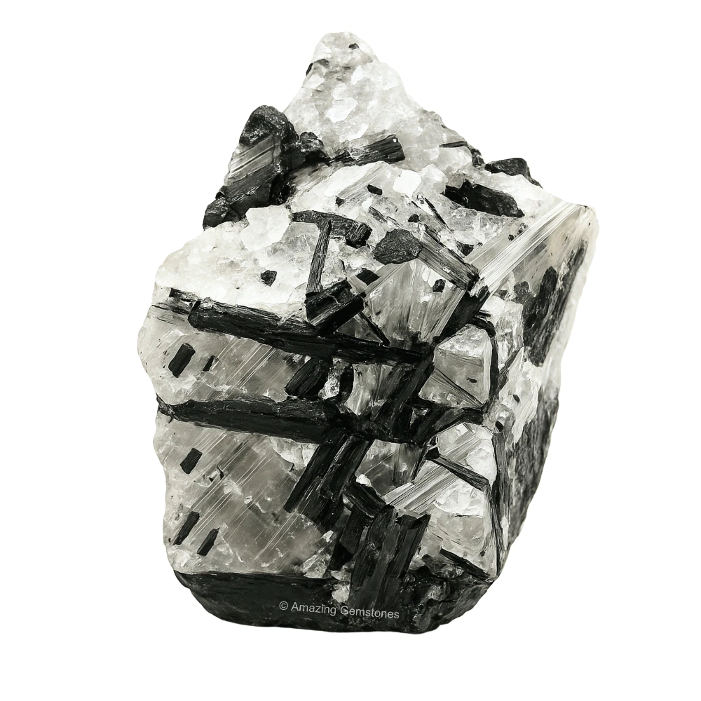 Black Rutilated Quartz Raw Crystals (5 Pieces)