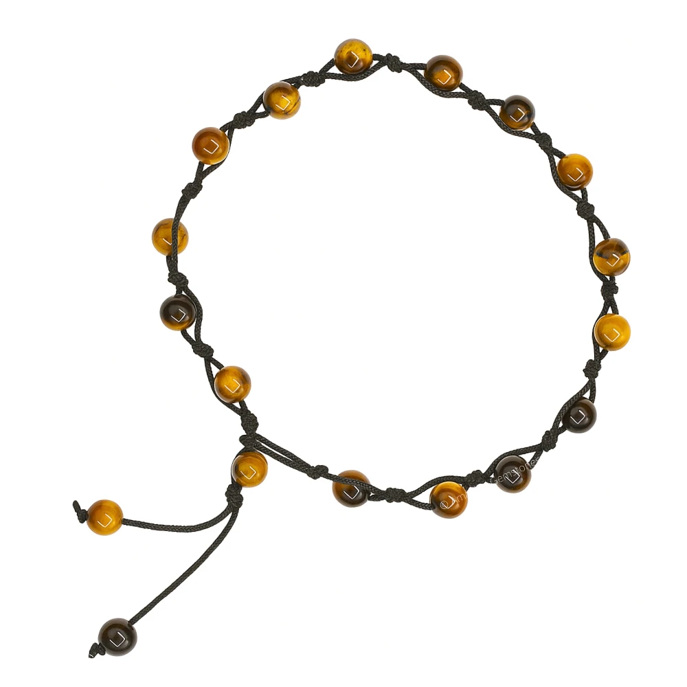 Tiger Eye Anklet (Hand Knotted)