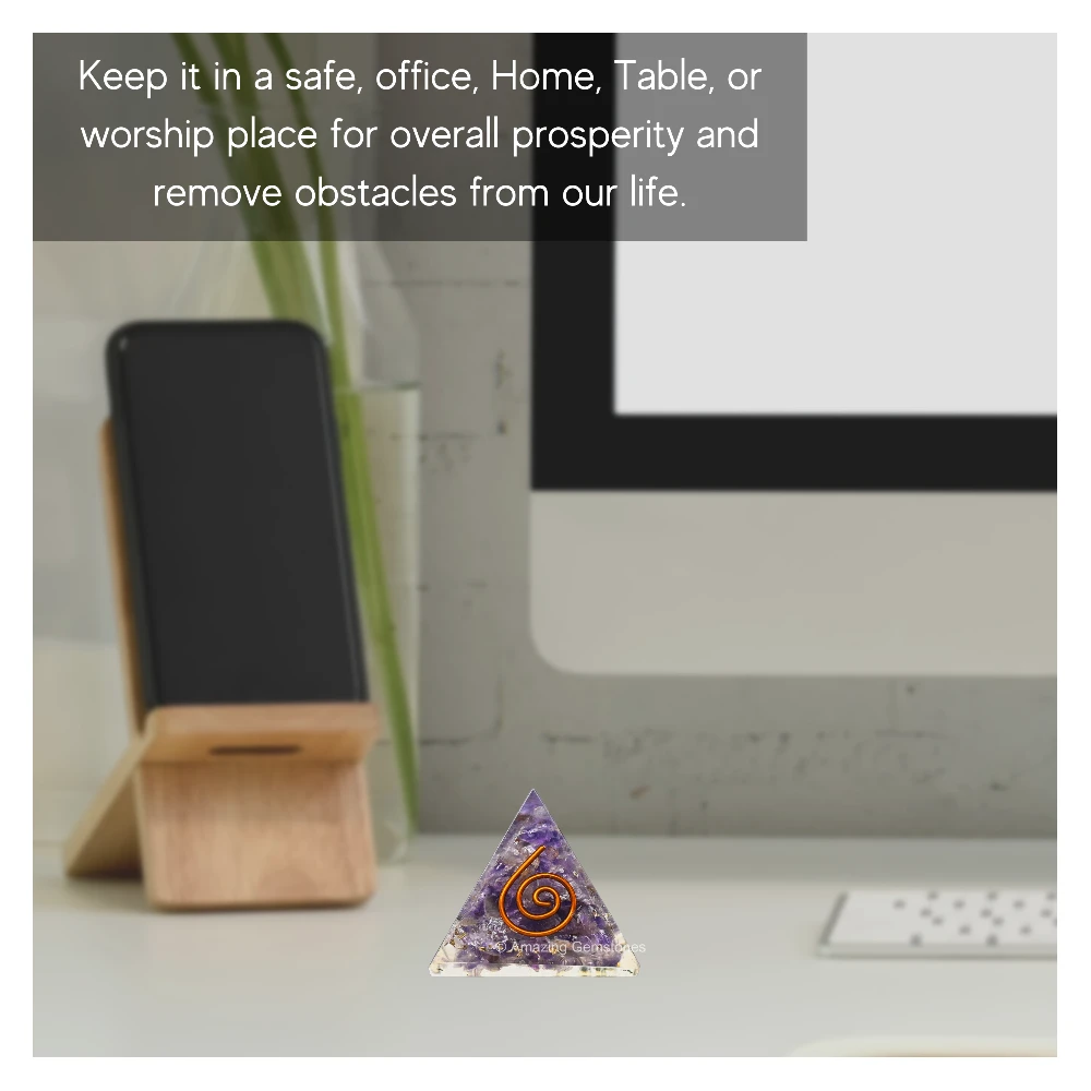 Amethyst Orgone Pyramid - Mini