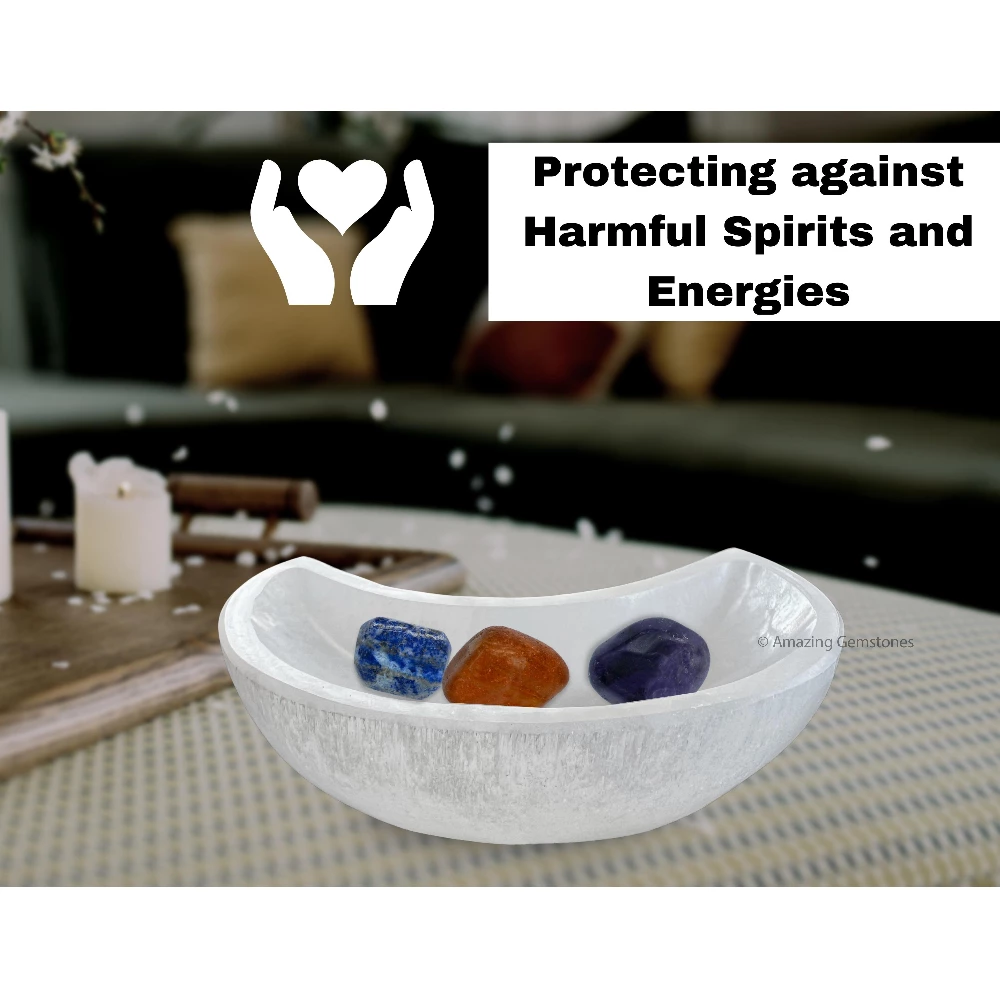 Selenite Charging Bowl for Crystals - Moon
