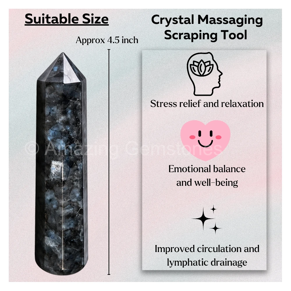 Larvikite Wand (Faceted)