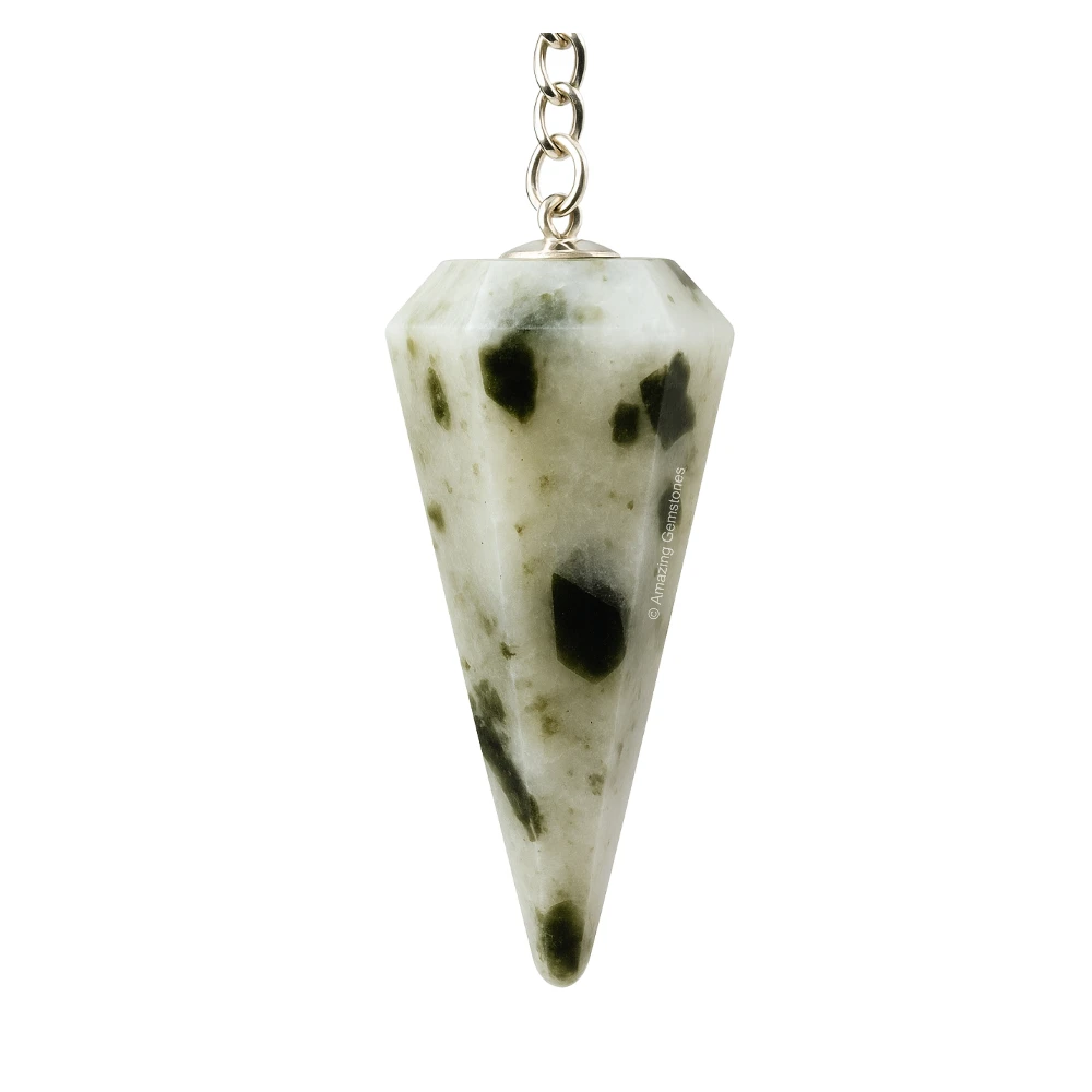 Green Tourmaline In Quartz Pendulum