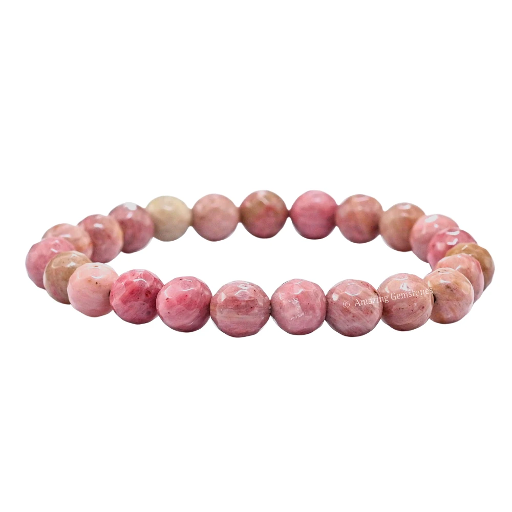 Pink Rhodonite Bracelet (Faceted)