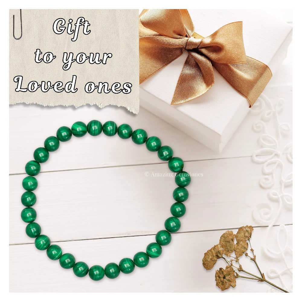 Malachite Healing Crystal Bracelets - 6mm Beads (Strechable)
