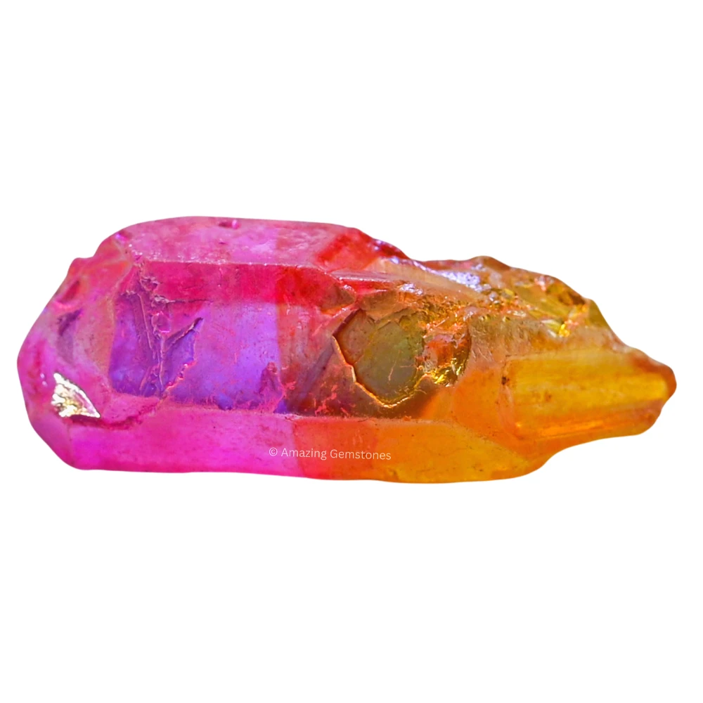 Rose Tangerine Aura Quartz Raw Crystal Points (5 Pieces)