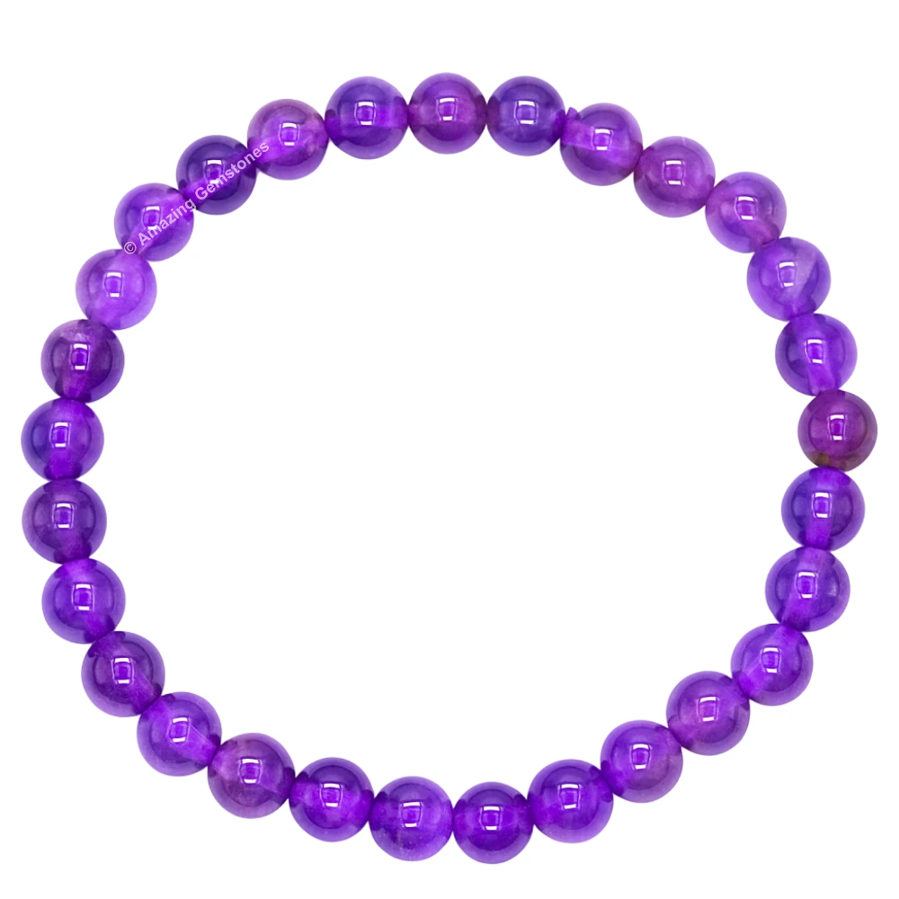 Amethyst Healing Crystal Bracelets - 6mm Beads