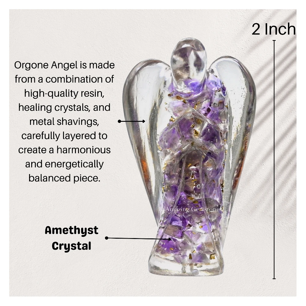 Amethyst Orgone Angel Figurine (2 Inch)
