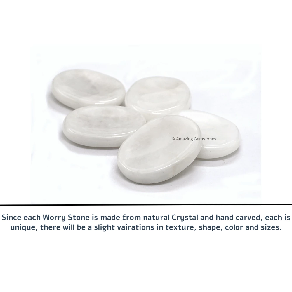 Snow White Quartz Worry Stone