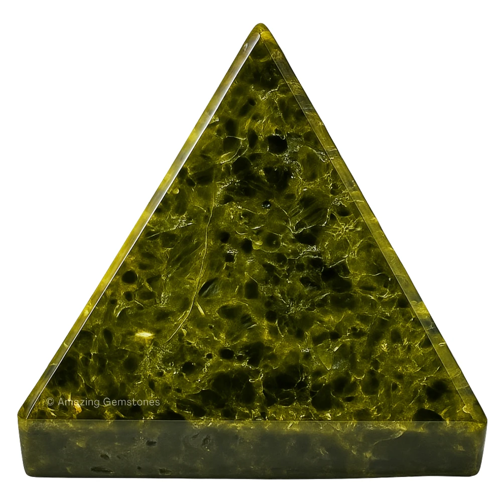 Green Tourmaline in Matrix Pyramid (1 Inch)