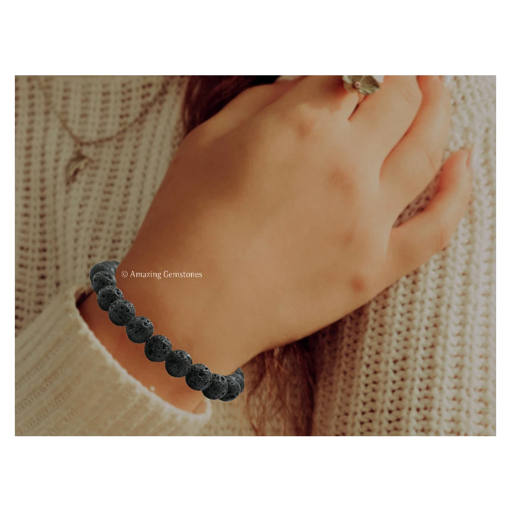 Lava Stone Bracelet (Elastic)