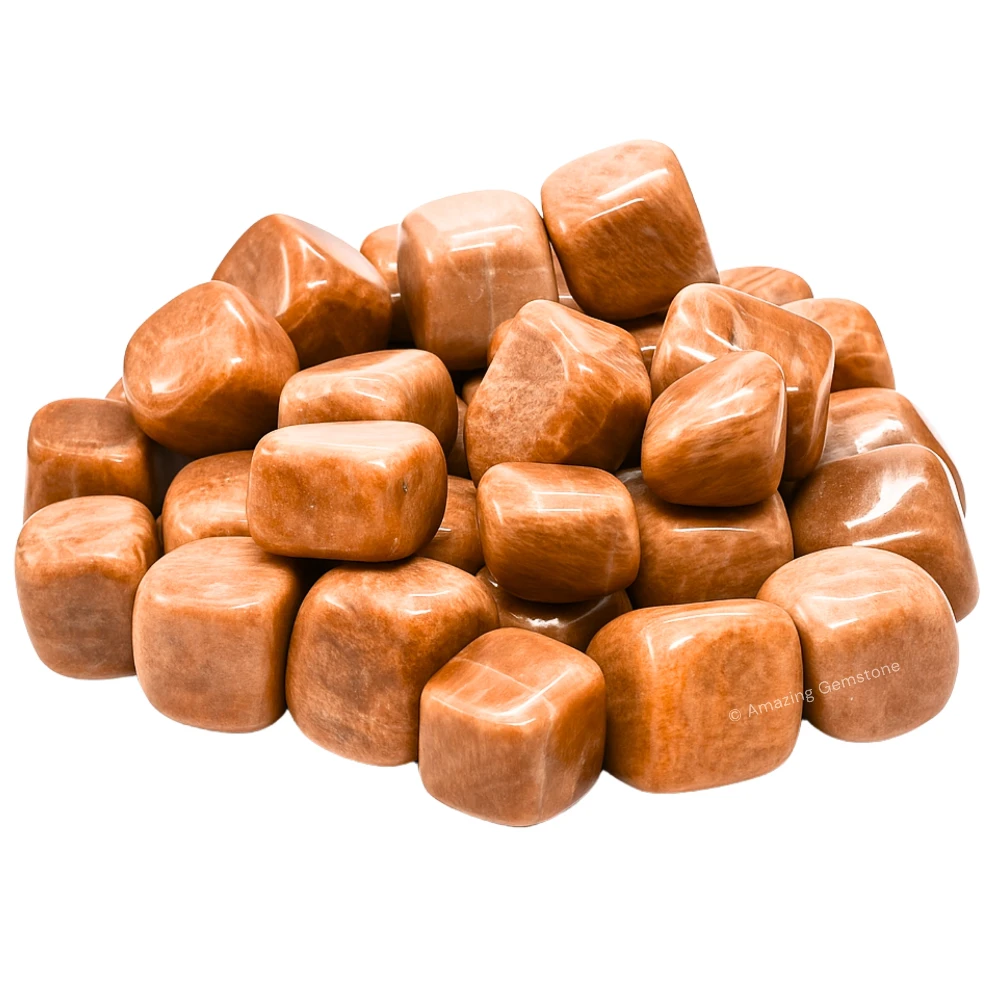 Tumbled Peach Moonstone Crystals Stones (1000+ Carats)