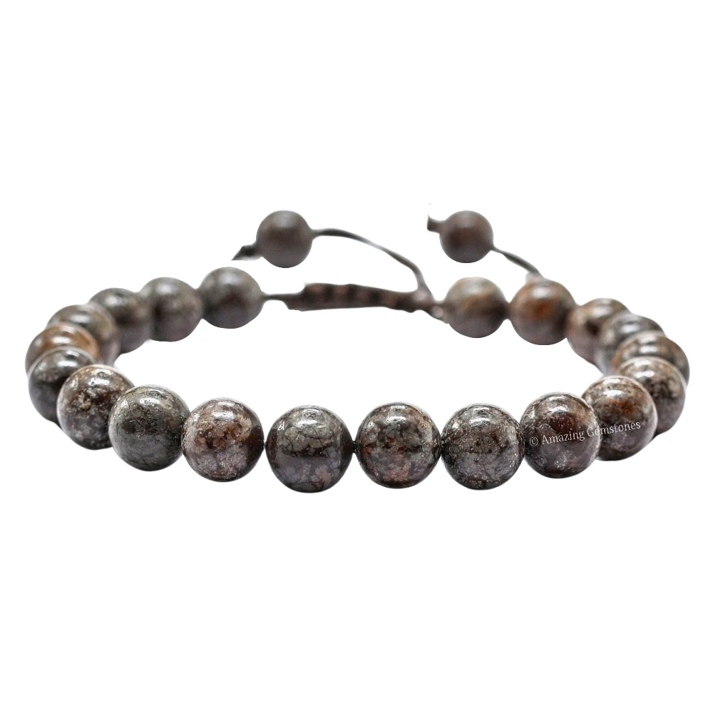 Brown Snowflake Obsidian Bracelet (Adjustable)