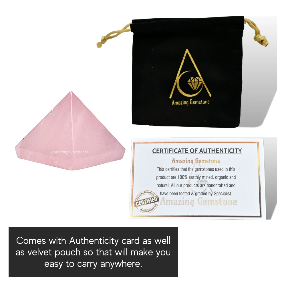 Star Rose Quartz Pyramid (1 Inch)