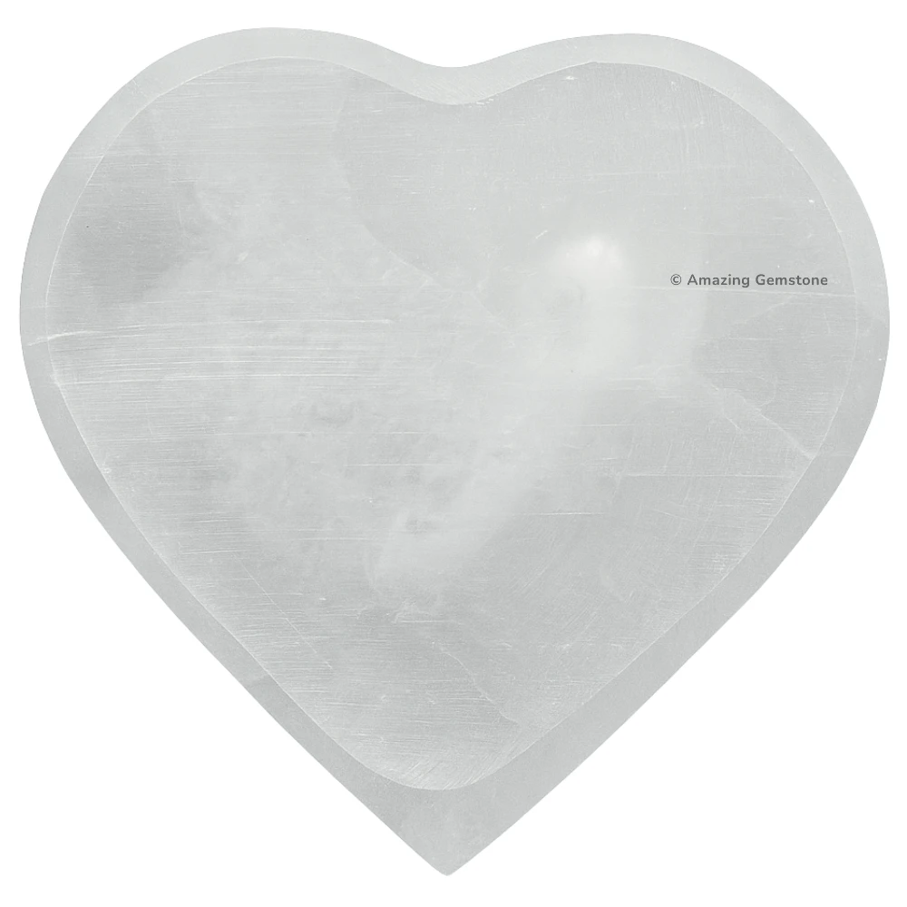 Selenite Charging Bowl for Crystals - Heart