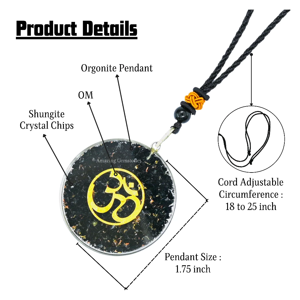 Shungite Necklace - Om