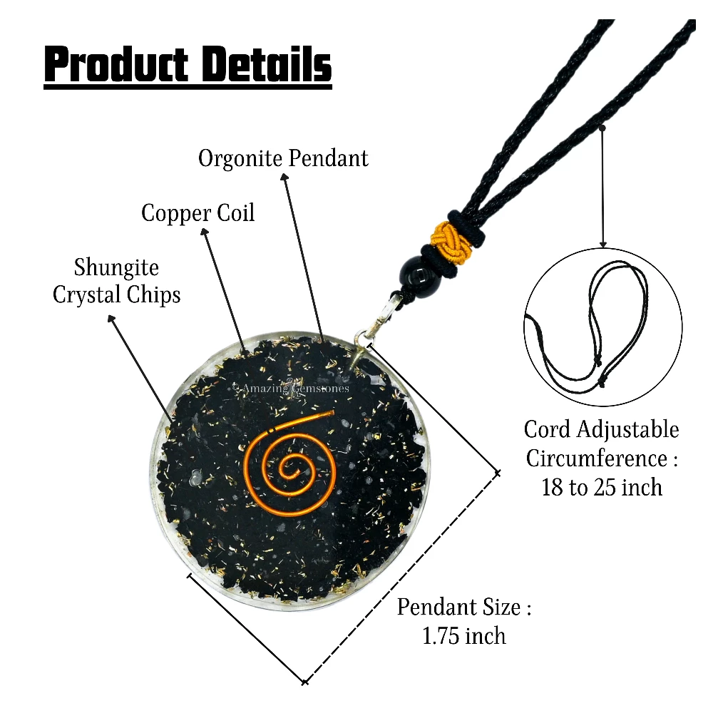 Shungite Necklace - Copper Coil