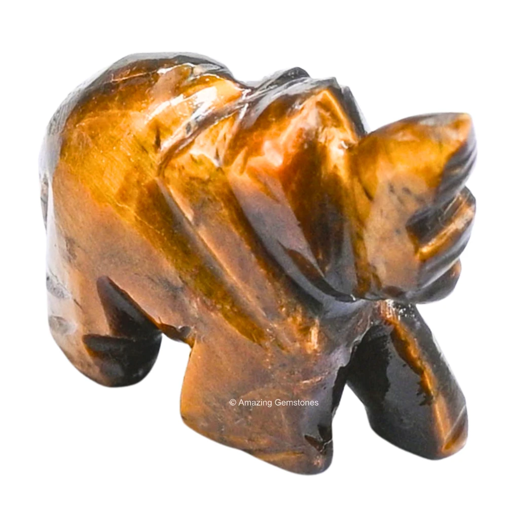 Tiger Eye Mini Elephant Crystal Figurine