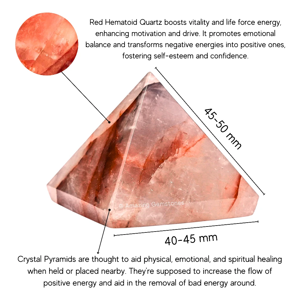 Red Hematoid Quartz Pyramid (2 Inch)