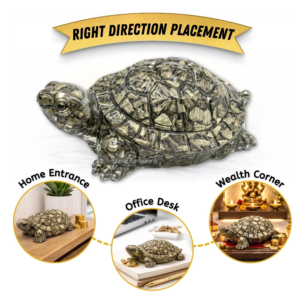Pyrite Tortoise Figurine (5.5 Inch)
